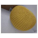 Hoooked -RibbonXL Knitting Kit Pouf Silver Spicy Ocre