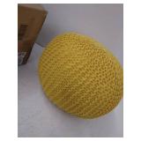 Hoooked -RibbonXL Knitting Kit Pouf Silver Spicy Ocre