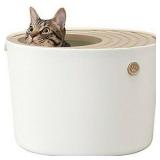 Iris Oyama cat toilet white Petit from above PUNT-430