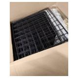 Basics 6-Cube Wire Grid Storage Shelves, 14" x 14" Stackable Cubes, Black