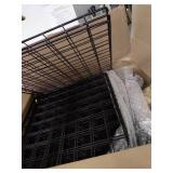 Basics 6-Cube Wire Grid Storage Shelves, 14" x 14" Stackable Cubes, Black