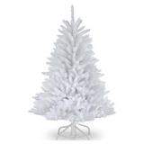 National Tree Company Artificial Mini Christmas Tree, White, Dunhill Fir, Includes Stand, 4.5 Feet