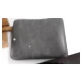 Nathan James Hylie Nailhead Wood Pub-Height Kitchen Counter Bar Stool, 24", Dark Gray/Light Brown