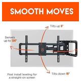 ECHOGEAR Full Motion TV Wall Mount for Big TVs Up to 90" TVs - Smooth Swivel, Tilt, & Extension - Universal Design Works with Samsung, Vizio, TCL & More - Includes Drilling Template - EGLF2