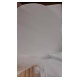 UTEX Kids Wood Table and Chair Set, Kids Play Table with 2 Chairs,3 Pieces Round Play Tablet for Toddlers, Girls, Boys,White