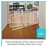 Toddleroo by North States 103" Wide Extra Wide Swing Baby Gate: Perfect for Oversized Spaces. No Threshold. One Hand Operation. Hardware Mount. Fits 60"- 103" Wide (27" Tall, Sustainable Hardwood)