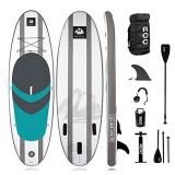Roc Inflatable Stand Up Paddle Board with Premium sup Accessories & Backpack, Non-Slip Deck, Waterproof Bag, Leash, Paddle and Hand Pump. (Ocean)