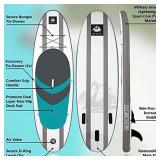 Roc Inflatable Stand Up Paddle Board with Premium sup Accessories & Backpack, Non-Slip Deck, Waterproof Bag, Leash, Paddle and Hand Pump. (Ocean)