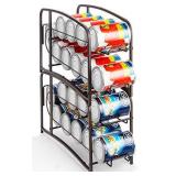 Auledio Stackable Beverage Can Dispenser Rack, Can Storage Organizer Holder for Canned food or Pantry Refrigerator(2 Pack)