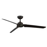Roboto Indoor and Outdoor 3-Blade Smart Ceiling Fan 62in Oil Rubbed Bronze with Remote Control