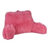Klear Vu Shaggy Bed Rest Back Support Pillow, One Size, Pink