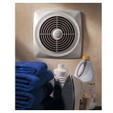Broan-Nutone 506 Chain-Operated Ventilation Fan, Plastic White Square Exhaust Fan, 7.5 Sones, 430 CFM, 10"