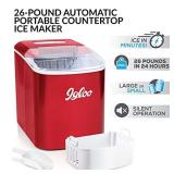 Igloo ICEB26RR Automatic Portable Electric Countertop Ice Maker Machine, 26 Pounds in 24 Hours, 9 Ice Cubes Ready in 7 minutes, With Ice Scoop and Basket, Perfect for Water Bottles, Mixed Drinks