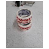 Aviditi Tape Logic 2 Inch x 55 Yard 2.2 Mil Red/White, Heavy Duty Packing Tape,"Fragile Handle with Care" 36 Pack, Perfect for Packing, Shipping, Moving, Home and Office