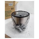 Oggi Insulated Ice Bucket, 4 Quart / 3.8 L, Stainless Steel, Black