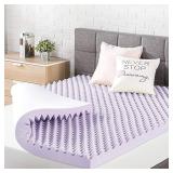Best Price Mattress 3 Inch Egg Crate Memory Foam Mattress Topper with Soothing Lavender Infusion, CertiPUR-US Certified, Twin