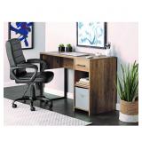 Mainstays Wood/Metal Desk, Rustic Weathered Oak Finish