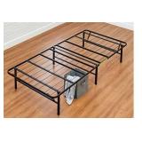 Amazon Basics Foldable, 14" Black Metal Platform Bed Frame with Tool-Free Assembly, No Box Spring Needed - Twin XL