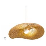 Pendant Lighting for Kitchen Island, XINDAR Modern Twist Hanging Light Kit Bamboo 1 Light Dining Room Pendant Lamp in Beige (23.5 inch)