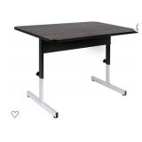 Calico Designs Adapta Height Adjustable Office Desk, All-Purpose Utility Table, Sit to Stand up Desk Home Computer Desk, 22" - 32" in Powder Coated Black Frame and 1" Thick Walnut Top, 48 Inch, Black/
