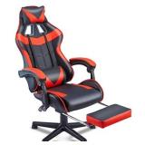 Soontrans Red Gaming Chair with Footrest,Racing Gaming Chair,Computer Gamer Chair,Ergonomic Game Chair with Adjustable Headrest and Lumbar Support