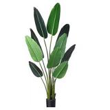 Fopamtri Artificial Bird of Paradise Plant Fake Tropical Palm Tree for Indoor Outdoor, Perfect Faux Plants for Home Garden Office Store Decoration, 5 Feet-1 Pack