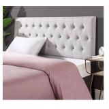 ZINUS Trina Upholstered Headboard / Button Tufted Upholstery / Adjustable Height / Easy Assembly, Light Grey Queen