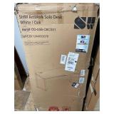 SHW Home Office 55-Inch Large Computer Desk, White Frame W/Oak Top