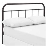 Modway Serena Rustic Farmhouse Style Steel Metal King Headboard Size in Brown