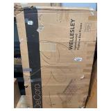 Classic Brands Wellesley Upholstered Platform Bed | Headboard and Metal Frame with Wood Slat Support, Full, Grey