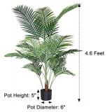 Fopamtri Artificial Areca Palm Plant 4.6 Feet Fake Palm Tree with 15 Trunks Faux Tree for Indoor Outdoor Modern Decor Feaux Dypsis Lutescens Plants in Pot for Home Office Housewarming