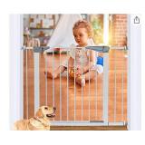 keny Walk Thru Baby Gate, Auto-Close Safety Pet Gate Metal Expandable Dog Gate with Pressure Mount for Stairs,Doorways,Banister