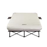 Coleman Camping Cot, Air Mattress, and Pump Combo | Folding Camp Cot and Air Bed with Side Tables and Battery Operated Pump- Retail $161.99