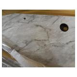 White Faux Marble and Gold Frame Computer Laptop Writing Study Desk Modern Home Office by RAAMZO