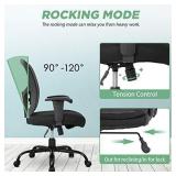 Big and Tall Office Chair 400lbs Desk Chair Mesh Computer Chair with Lumbar Support Wide Seat Adjust Arms Rolling Swivel High Back Task Executive Ergonomic Chair for Home Office (Black)