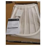 Storkcraft Premium Hoop Glider and Ottoman (White Base, Gray Cushion) â Padded Cushions with Storage Pocket, Smooth Rocking Motion, Easy to Assemble, Solid Hardwood Base- Retail $267