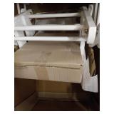 Storkcraft Premium Hoop Glider and Ottoman (White Base, Gray Cushion) â Padded Cushions with Storage Pocket, Smooth Rocking Motion, Easy to Assemble, Solid Hardwood Base- Retail $267