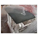 Storkcraft Premium Hoop Glider and Ottoman (White Base, Gray Cushion) â Padded Cushions with Storage Pocket, Smooth Rocking Motion, Easy to Assemble, Solid Hardwood Base- Retail $267