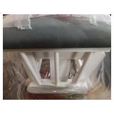 Storkcraft Premium Hoop Glider and Ottoman (White Base, Gray Cushion) â Padded Cushions with Storage Pocket, Smooth Rocking Motion, Easy to Assemble, Solid Hardwood Base- Retail $267