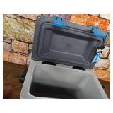 Igloo BMX 25 Quart Cooler with Cool Riser Technology, Fish Ruler, and Tie-Down Points - 11.29 Pounds - Carbonite Gray and Blue
