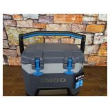 Igloo BMX 25 Quart Cooler with Cool Riser Technology, Fish Ruler, and Tie-Down Points - 11.29 Pounds - Carbonite Gray and Blue