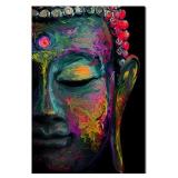 Buddha Wall Art Canvas Painting for Living Room Decorations Colorful Buddha Face Prints Artwork Zen Decor Thai Religion Modern Meditation Study Room Bedroom Framed Posters Yoga Picture 32x48 Inch