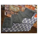 Foldable Pet Steps/Stairs with CertiPUR-US Certified Foam by Best Pet Supplies - Gray Lattice, 4-Steps (H: 22")