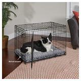 Dog Crate 1536DDU MidWest ICrate 36 Inches Double Door Folding Metal Dog Crate w/ Divider Panel, Floor Protecting Feet & Leak Proof Dog Tray Intermediate Dog Breed, Black