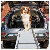 PetSafe Happy Ride Deluxe Telescoping Pet Ramp - 72 Inch, Portable, Lightweight, Aluminum Dog and Cat Ramp - Carrying Case Available, Grey, 1 Count (Pack of 1)