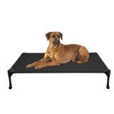 Veehoo Cooling Elevated Dog Bed, Portable Raised Pet Cot with Washable & Breathable Mesh, No-Slip Rubber Feet for Indoor & Outdoor Use, Large, Black
