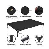 Veehoo Cooling Elevated Dog Bed, Portable Raised Pet Cot with Washable & Breathable Mesh, No-Slip Rubber Feet for Indoor & Outdoor Use, Large, Black
