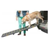 Pet Gear Tri-Fold Ramp 71 Inch Long Extra Wide Portable Pet Ramp for Dogs/Cats up to 200lbs, Patented Compact/Easy Fold with Safety Tether, Black/Yellow(Reflective) Extra Wide, Extra Wide, Tri Fold