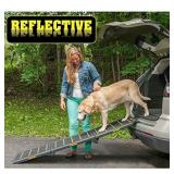 Pet Gear Tri-Fold Ramp 71 Inch Long Extra Wide Portable Pet Ramp for Dogs/Cats up to 200lbs, Patented Compact/Easy Fold with Safety Tether, Black/Yellow(Reflective) Extra Wide, Extra Wide, Tri Fold