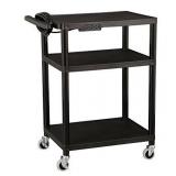 Adjustable-Height Plastic AV Cart w/ Power